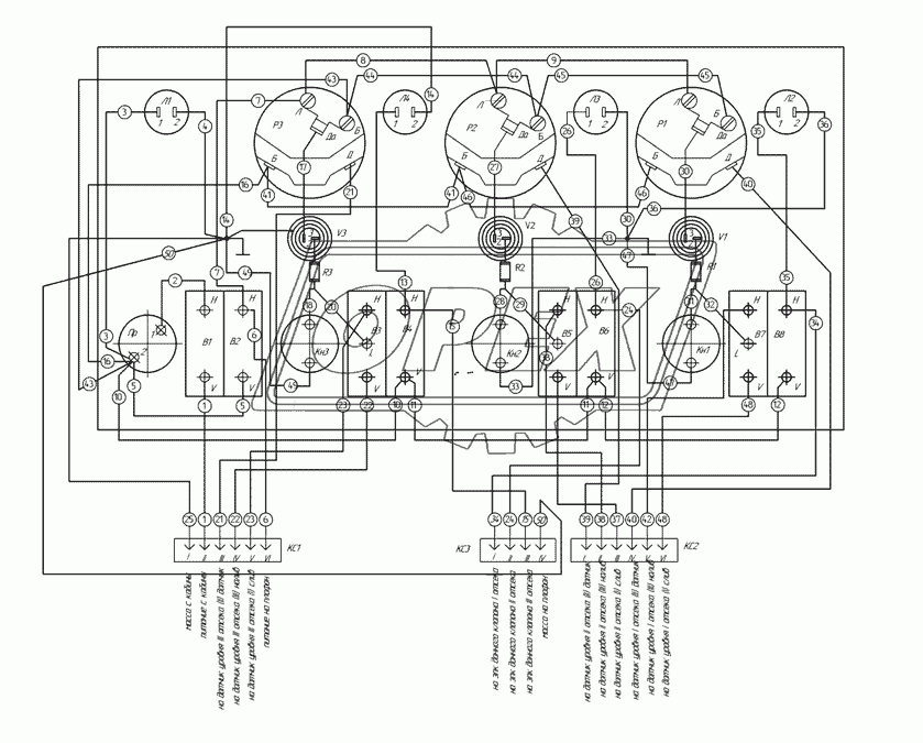 9693-3718400Э3 Схема электрическая щитка